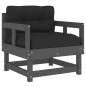 vidaXL Sillones de jardín con cojines 2 uds madera maciza de pino gris vidaXL Sillones de jardín con cojines 2 uds madera maciza de pino gris