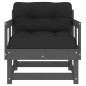 vidaXL Sillones de jardín con cojines 2 uds madera maciza de pino gris vidaXL Sillones de jardín con cojines 2 uds madera maciza de pino gris