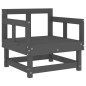 vidaXL Sillones de jardín con cojines 2 uds madera maciza de pino gris vidaXL Sillones de jardín con cojines 2 uds madera maciza de pino gris
