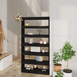 vidaXL Estantería/divisor madera contrachapada negro 100x30x198 cm 