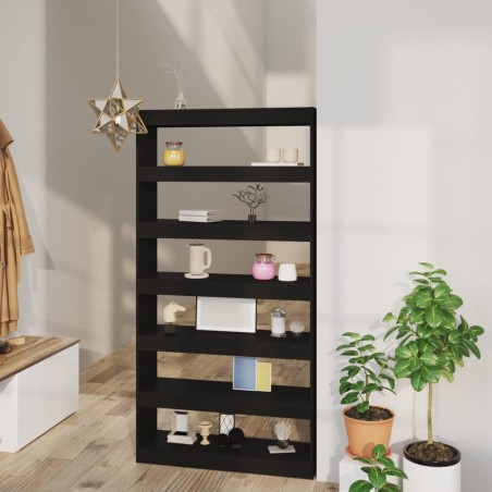 vidaXL Estantería/divisor madera contrachapada negro 100x30x198 cm 