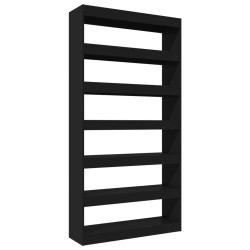 vidaXL Estantería/divisor madera contrachapada negro 100x30x198 cm 