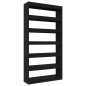 vidaXL Estantería/divisor madera contrachapada negro 100x30x198 cm 