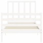 vidaXL Estructura de cama con cabecero madera maciza blanco 90x200 cm vidaXL Estructura de cama con cabecero madera maciza blanco 90x200 cm