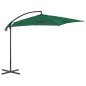 vidaXL Sombrilla voladiza con poste de acero 250x250 cm verde vidaXL Sombrilla voladiza con poste de acero 250x250 cm verde