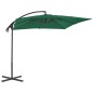 vidaXL Sombrilla voladiza con poste de acero 250x250 cm verde vidaXL Sombrilla voladiza con poste de acero 250x250 cm verde