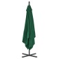 vidaXL Sombrilla voladiza con poste de acero 250x250 cm verde vidaXL Sombrilla voladiza con poste de acero 250x250 cm verde