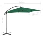 vidaXL Sombrilla voladiza con poste de acero 250x250 cm verde vidaXL Sombrilla voladiza con poste de acero 250x250 cm verde