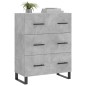 vidaXL Aparador de madera de ingeniería gris hormigón 69,5x34x90 cm vidaXL Aparador de madera de ingeniería gris hormigón 69,5x34x90 cm