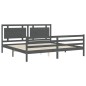 vidaXL Estructura de cama con cabecero madera maciza gris 200x200 cm vidaXL Estructura de cama con cabecero madera maciza gris 200x200 cm