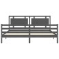 vidaXL Estructura de cama con cabecero madera maciza gris 200x200 cm vidaXL Estructura de cama con cabecero madera maciza gris 200x200 cm