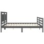 vidaXL Estructura de cama con cabecero madera maciza gris 200x200 cm vidaXL Estructura de cama con cabecero madera maciza gris 200x200 cm