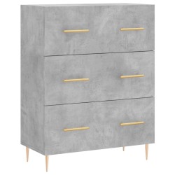 vidaXL Aparador de madera de ingeniería gris hormigón 69,5x34x90 cm