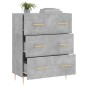 vidaXL Aparador de madera de ingeniería gris hormigón 69,5x34x90 cm