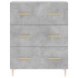 vidaXL Aparador de madera de ingeniería gris hormigón 69,5x34x90 cm