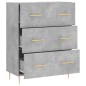 vidaXL Aparador de madera de ingeniería gris hormigón 69,5x34x90 cm