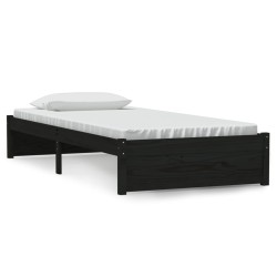 vidaXL Estructura de cama madera maciza negro 90x200 cm