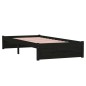 vidaXL Estructura de cama madera maciza negro 90x200 cm