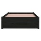 vidaXL Estructura de cama madera maciza negro 90x200 cm