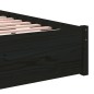 vidaXL Estructura de cama madera maciza negro 90x200 cm