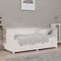 vidaXL Sofá cama madera maciza de pino blanco 75x190 cm