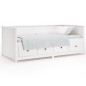 vidaXL Sofá cama madera maciza de pino blanco 75x190 cm