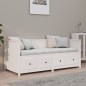 vidaXL Sofá cama madera maciza de pino blanco 75x190 cm