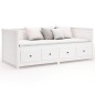vidaXL Sofá cama madera maciza de pino blanco 75x190 cm