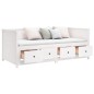 vidaXL Sofá cama madera maciza de pino blanco 75x190 cm