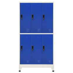 vidaXL Taquilla de acero gris y azul 90x45x180 cm