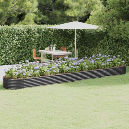vidaXL Jardinera arriate acero recubierto polvo antracita 544x100x36cm