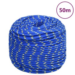 vidaXL Cuerda de barco polipropileno azul 6 mm 50 m