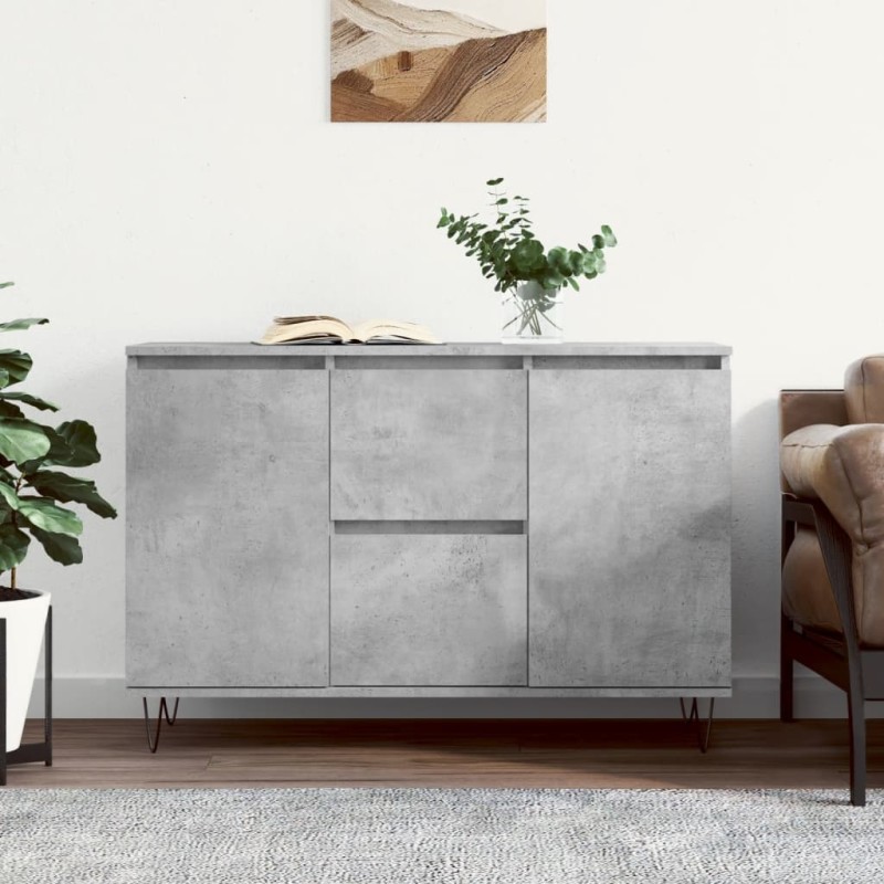 vidaXL Aparador de madera de ingeniería gris hormigón 104x35x70 cm vidaXL Aparador de madera de ingeniería gris hormigón 104x35x70 cm