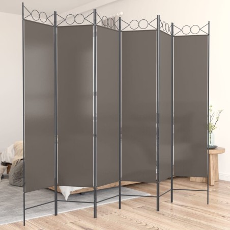 vidaXL Biombo divisor de 6 paneles de tela gris antracita 240x200 cm