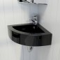 vidaXL Lavabo con rebosadero 45x32x12,5 cm negro vidaXL Lavabo con rebosadero 45x32x12,5 cm negro