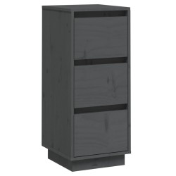 vidaXL Aparador de madera maciza de pino gris 32x34x75 cm