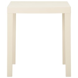 vidaXL Mesa de jardín de plástico blanca 79x65x72 cm