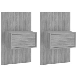 vidaXL Mesita de noche de pared 2 uds color gris Sonoma