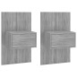 vidaXL Mesita de noche de pared 2 uds color gris Sonoma vidaXL Mesita de noche de pared 2 uds color gris Sonoma