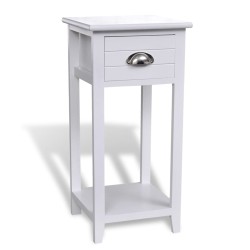 vidaXL Mesita de noche con 1 cajón blanca 