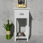 vidaXL Mesita de noche con 1 cajón blanca vidaXL Mesita de noche con 1 cajón blanca