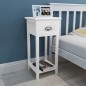 vidaXL Mesita de noche con 1 cajón blanca vidaXL Mesita de noche con 1 cajón blanca