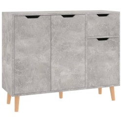 vidaXL Aparador de madera de ingeniería gris hormigón 90x30x72 cm