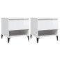 vidaXL Mesas auxiliares 2 uds contrachapada blanco brillo 50x46x50 cm vidaXL Mesas auxiliares 2 uds contrachapada blanco brillo 50x46x50 cm
