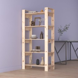 vidaXL Estantería/divisor de espacios madera maciza 80x35x160 cm