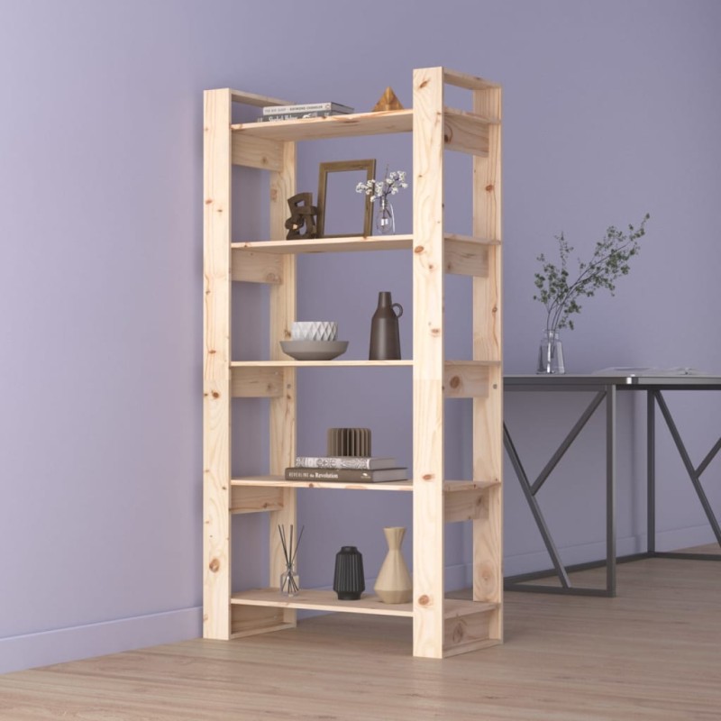 vidaXL Estantería/divisor de espacios madera maciza 80x35x160 cm vidaXL Estantería/divisor de espacios madera maciza 80x35x160 cm