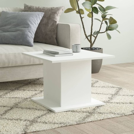 vidaXL Mesa de centro madera de ingeniería blanca 55,5x55,5x40 cm