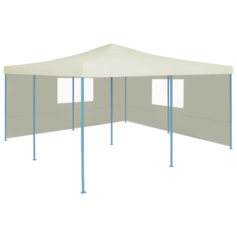 vidaXL Cenador plegable con 2 paredes color crema 5x5 m vidaXL Cenador plegable con 2 paredes color crema 5x5 m