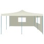 vidaXL Cenador plegable con 2 paredes color crema 5x5 m vidaXL Cenador plegable con 2 paredes color crema 5x5 m