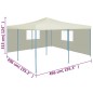 vidaXL Cenador plegable con 2 paredes color crema 5x5 m vidaXL Cenador plegable con 2 paredes color crema 5x5 m
